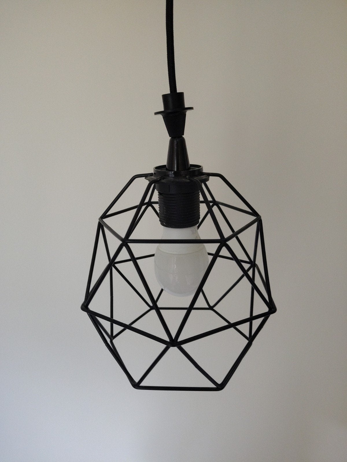 IKEA hanglamp, zwart, geometrisch design, Gebruikt, Metaal, Industrieel, Modern, Geometrisch, E27 (groot)