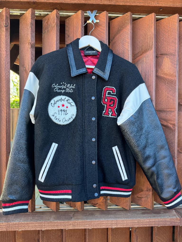 Charley baseball jacket zwart Colourful Rebel, Zwart, Maat 42/44 (L), Colourful Rebel, Ophalen of Verzenden
