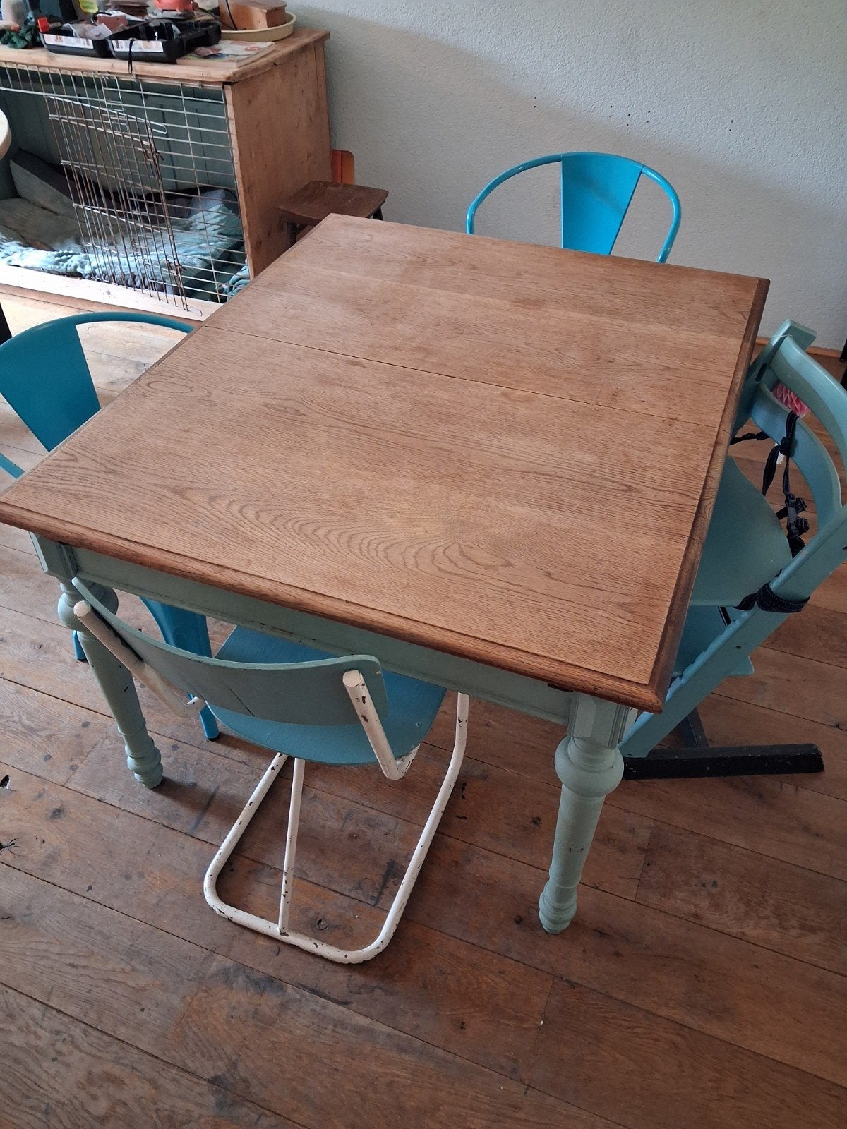 prachtige oude uitschuifbare tafel., Huis en Inrichting, Tafels | Eettafels, Ophalen, Gebruikt, 200 cm of meer, 50 tot 100 cm