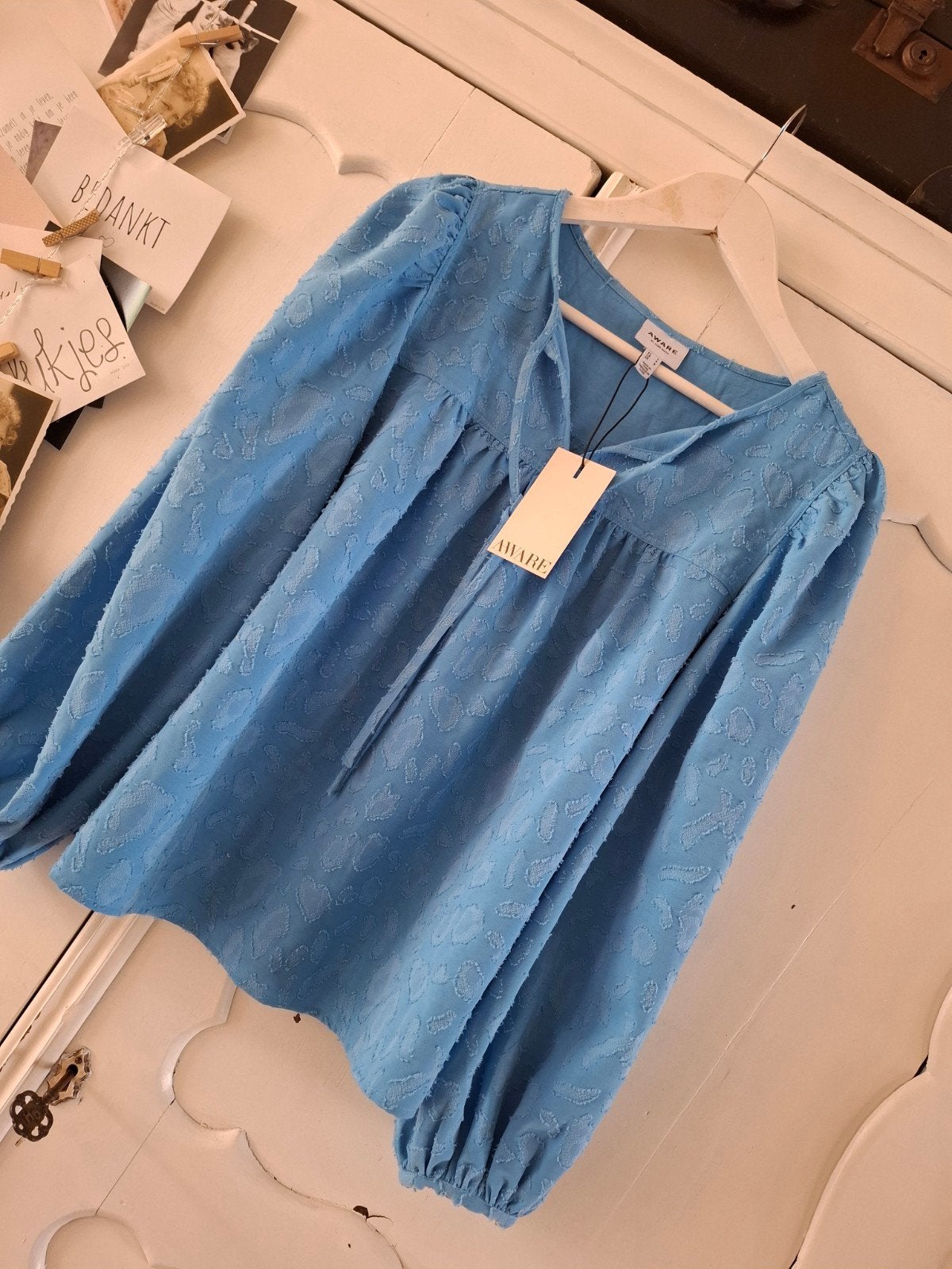 Lichtblauwe oversized blouse/tuniek. Aware. Vero Moda., Ophalen of Verzenden, Zo goed als nieuw, Blauw