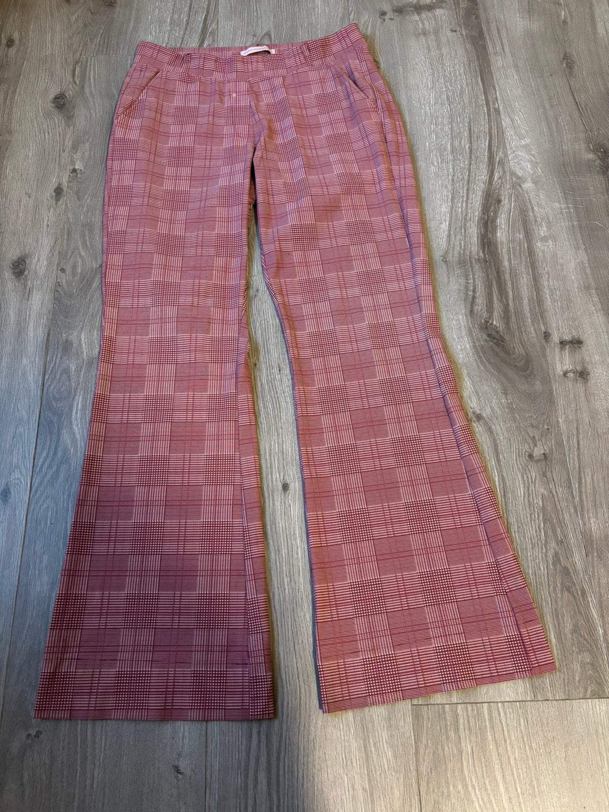 Studio Anneloes bordeauxrood geruit flared fit pantalon mt L, Studio Anneloes, Maat 42/44 (L), Ophalen of Verzenden, Lang