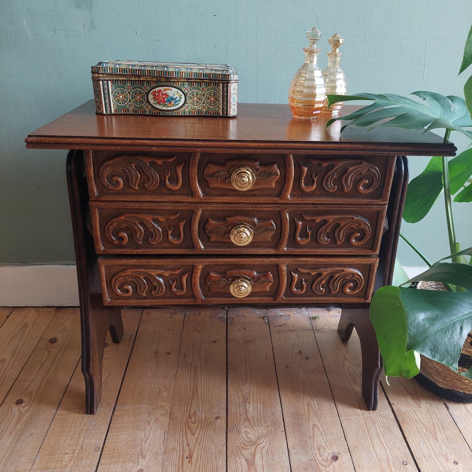 Lucky Vintage antiek brocante houten naaikastje, Ophalen