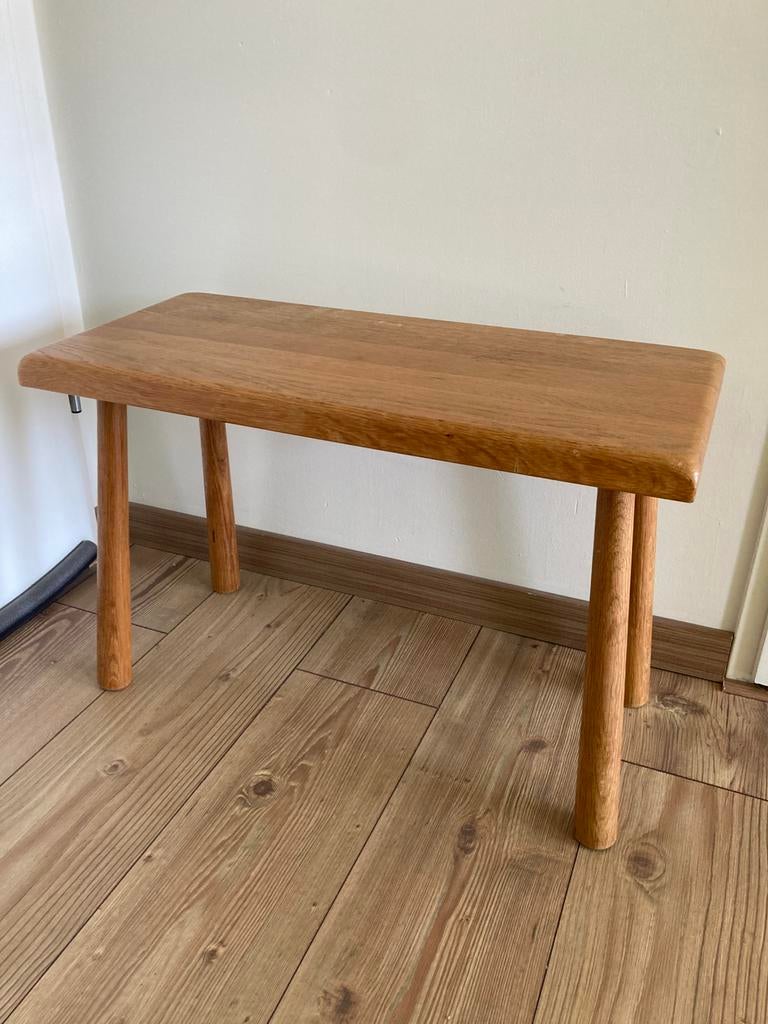 Vintage salon tafel plantentafel brutalist bijzet tafel, Minder dan 45 cm, Rechthoekig, Hout, Gebruikt