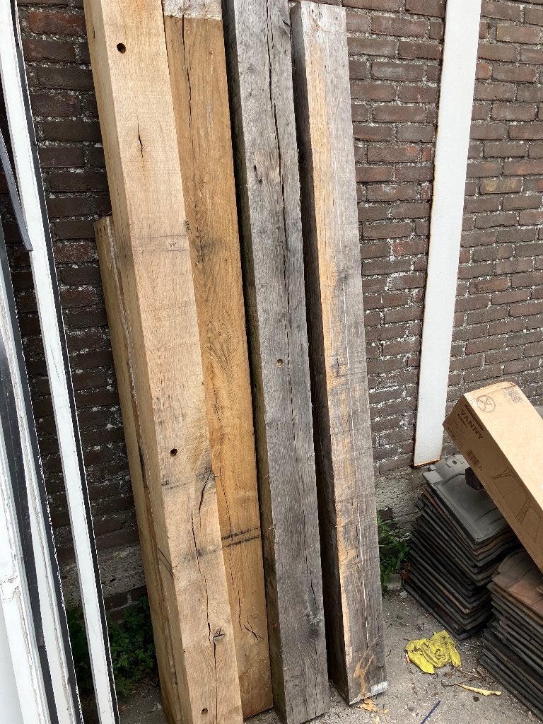 Eiken balken, Ophalen, Gebruikt, Eiken, 50 mm of meer