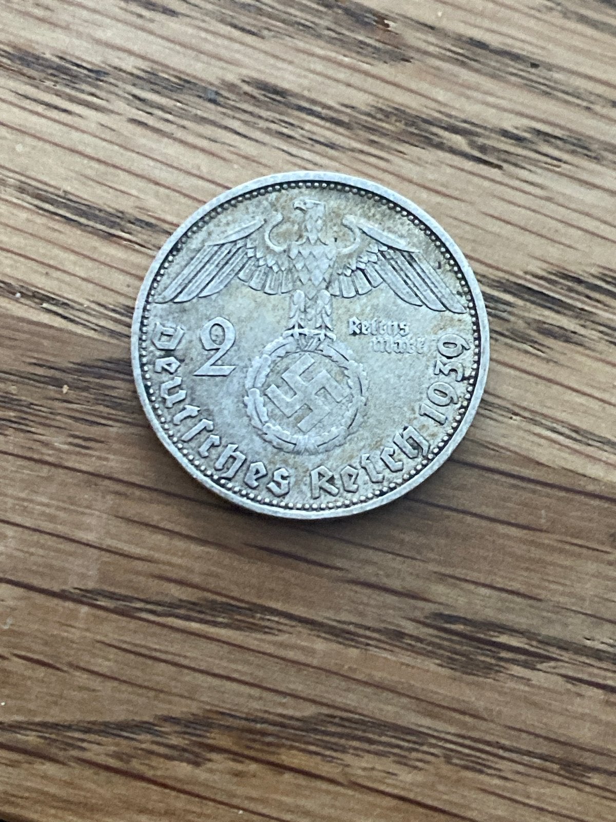 Zeldzame Duitse 2 Reichsmark munt 1939 - Hindenburg, Ophalen of Verzenden, Duitsland, Losse munt, Zilver