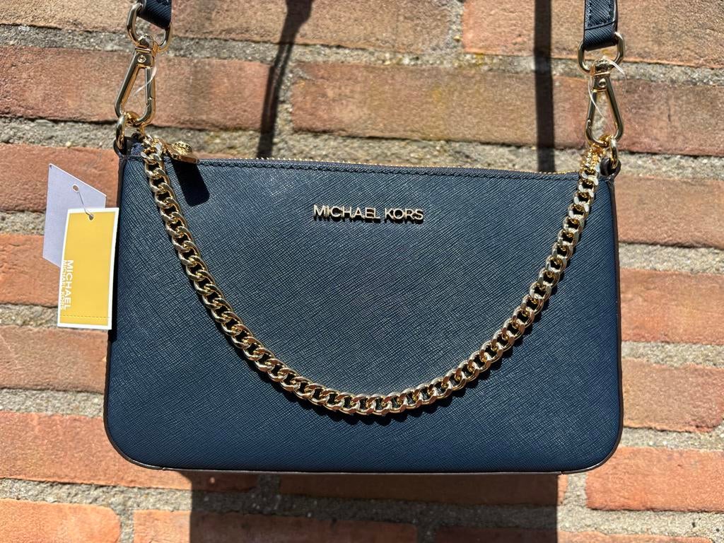 Michael Kors Jet Set crossbodytas marineblauw NIEUW, Verzenden, Nieuw, Blauw, Schoudertasje