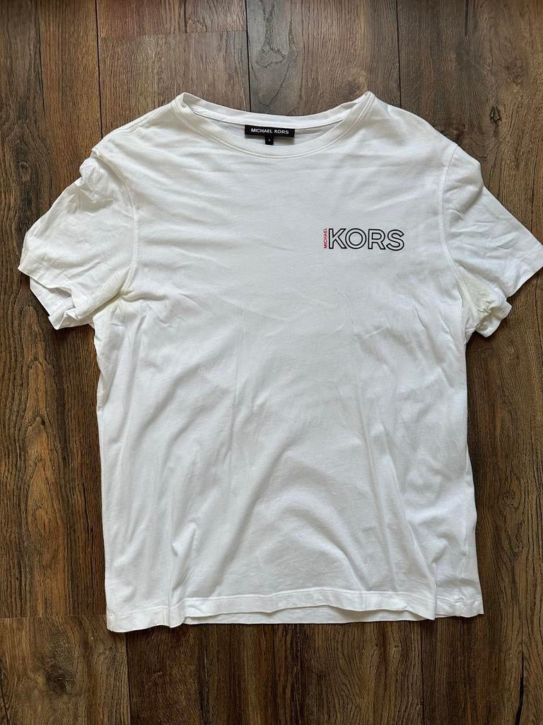 Michael kors wit t-shirt voor heren in maat M, Ophalen of Verzenden, Zo goed als nieuw, Maat 48/50 (M), Wit
