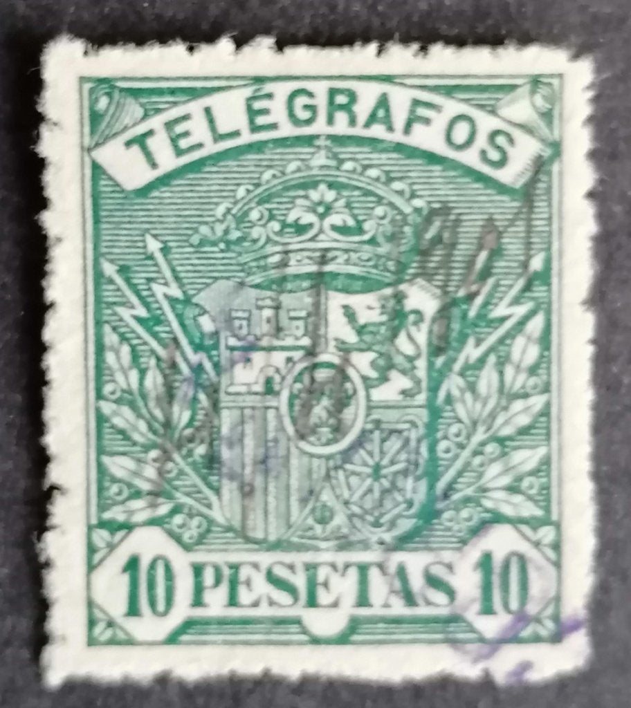Spanje nr. 18 Telegraaf, Ophalen of Verzenden, Gestempeld