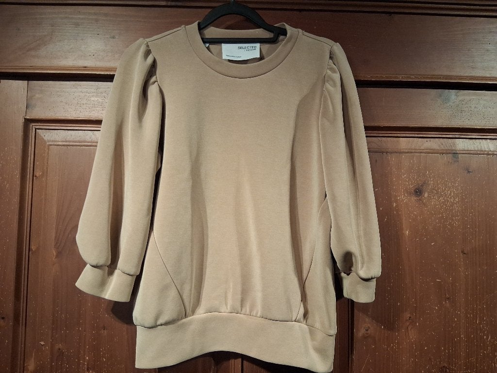 Beige Selected Femme Tenny Sweater S, Kleding | Dames, Beige, Selected Femme, Ophalen of Verzenden, Zo goed als nieuw