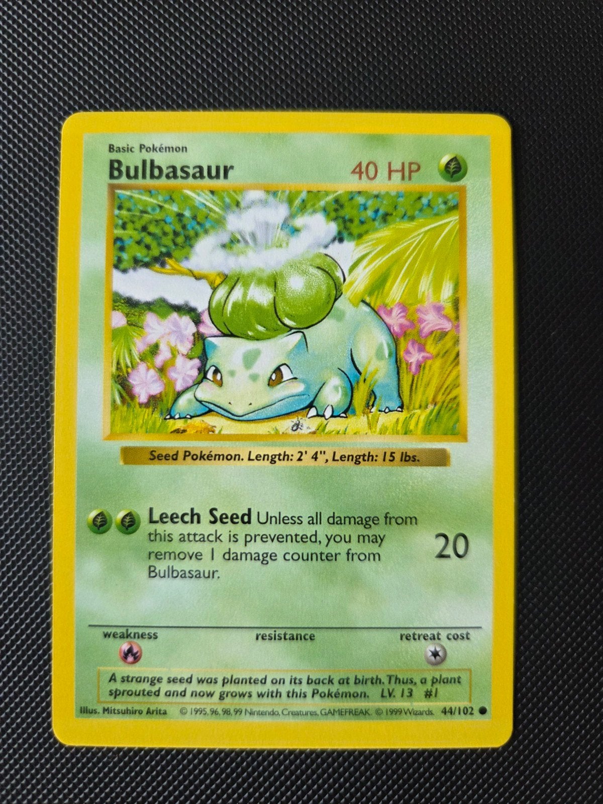 Bulbasaur Shadowless Base Set 44/102, Ophalen of Verzenden, Zo goed als nieuw, Losse kaart