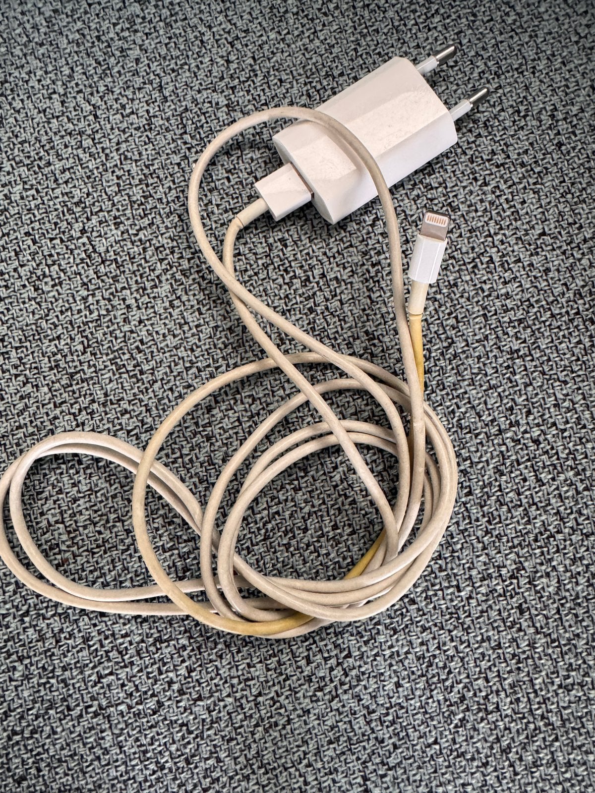 Apple Lightning oplader met adapter, Gebruikt, Lightning, Oplaadkabel, Apple