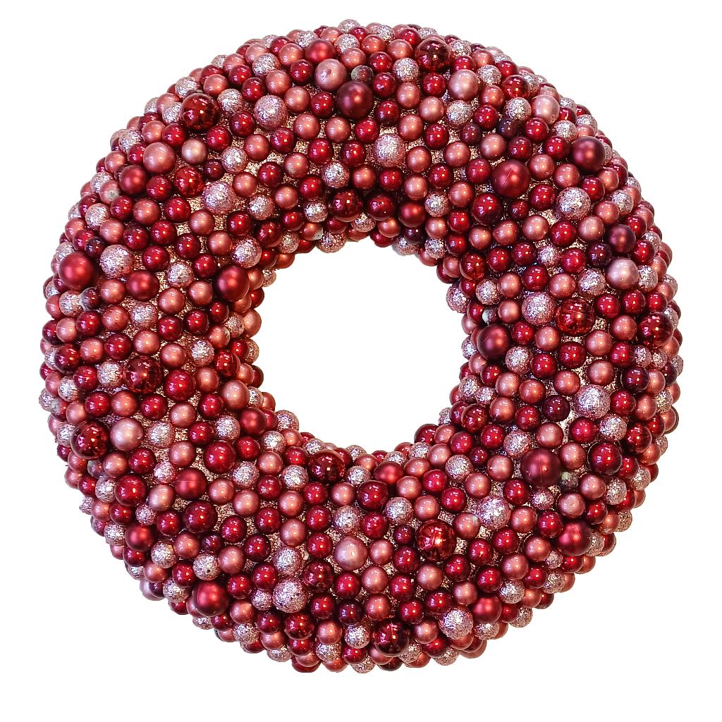 Kerstkrans rood/roze – D 50 cm (groot) – NIEUW, Diversen, Kerst, Nieuw, Ophalen