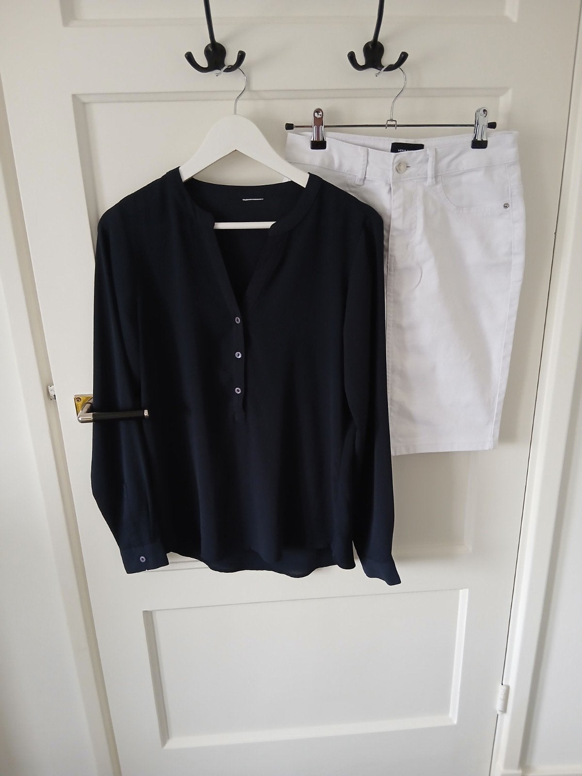 Setje witte rok en donkerblauwe blouse maat S College Style, Kleding | Dames, Ophalen of Verzenden, Zo goed als nieuw, Maat 36 (S)