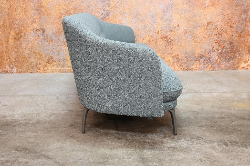 ZGANieuw groene stoffen Leolux Lindo design bank, Leolux, Leolux, Driepersoons, 75 tot 100 cm