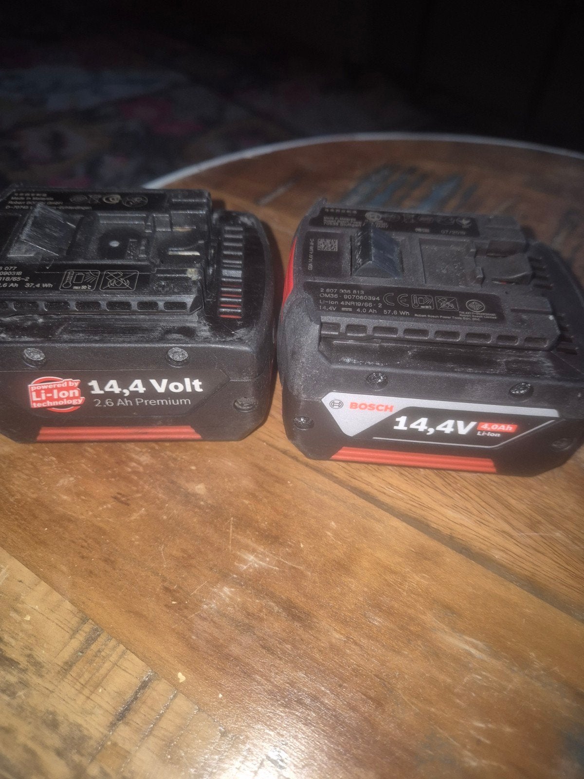 2 bosch accu 14.4v 4.0 Ah, Ophalen of Verzenden