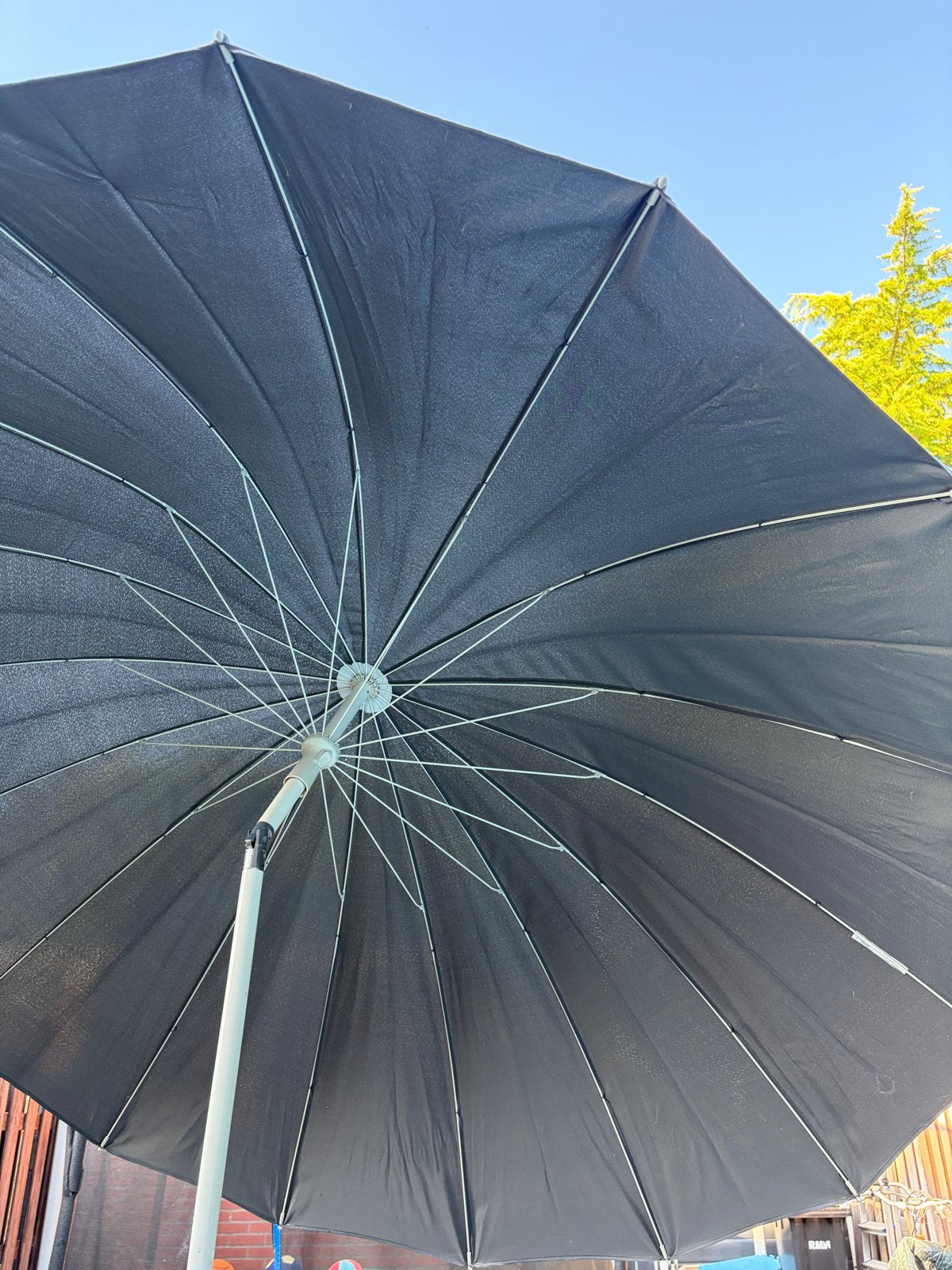 Ikea parasol - Grijs, gebruikt, Tuin en Terras, Parasols, Ophalen, Gebruikt, 2 tot 3 meter, Stokparasol
