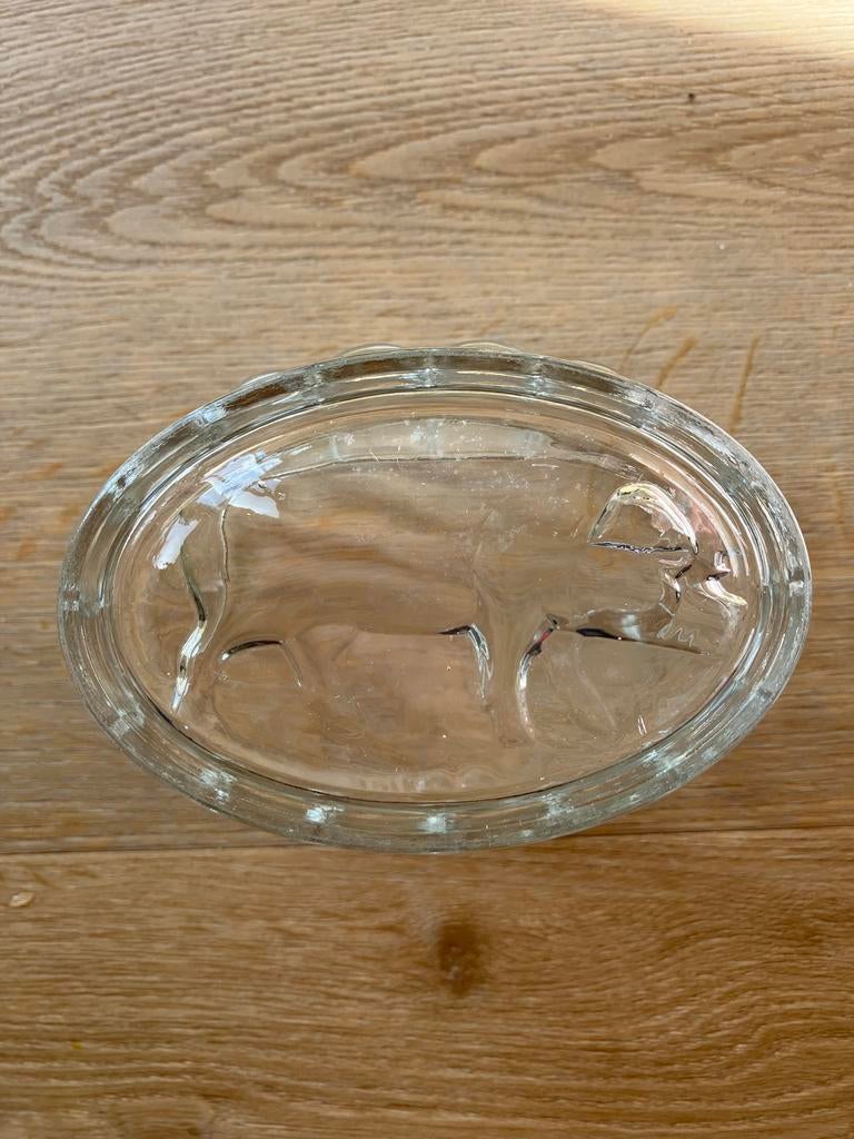 Glazen puddingvorm varken - Vintage keukengerei, Antiek en Kunst, Antiek | Glas en Kristal, Ophalen of Verzenden