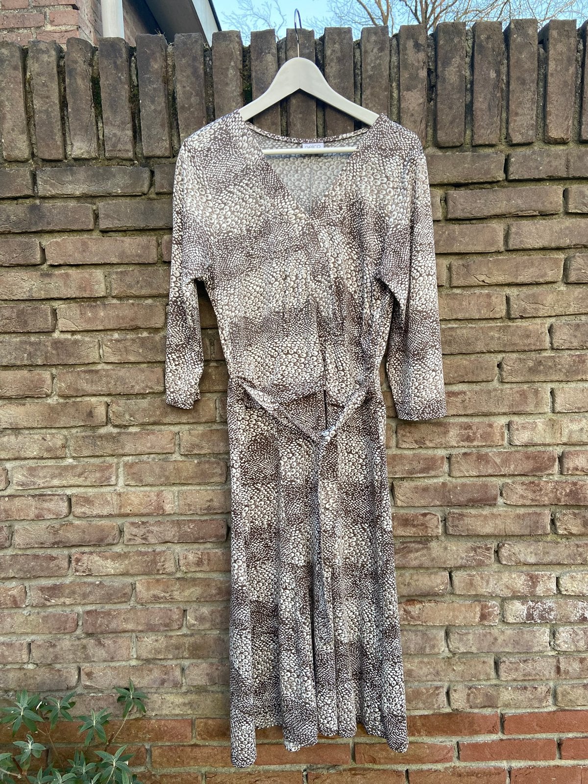 Jurk Gelco maat 42, Beige, Maat 42/44 (L), Ophalen of Verzenden, Zo goed als nieuw