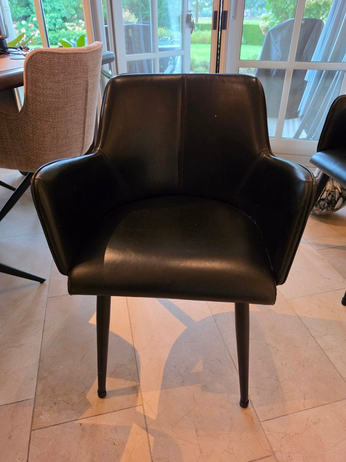 Nette Goossens eetkamerstoelen (5 stuk, Huis en Inrichting, Stoelen, Ophalen, Gebruikt, Zwart, Metaal