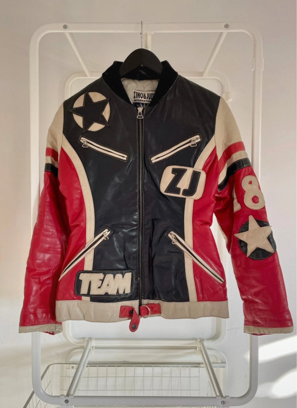 Zino & Judy vintage biker jacket motorjas, Ophalen of Verzenden, Zo goed als nieuw, Maat 34 (XS) of kleiner, Zwart