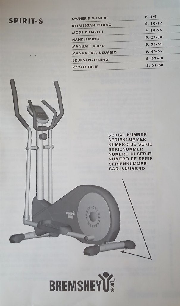 Bremshey Crosstrainer Spirit-S, Ophalen, Gebruikt
