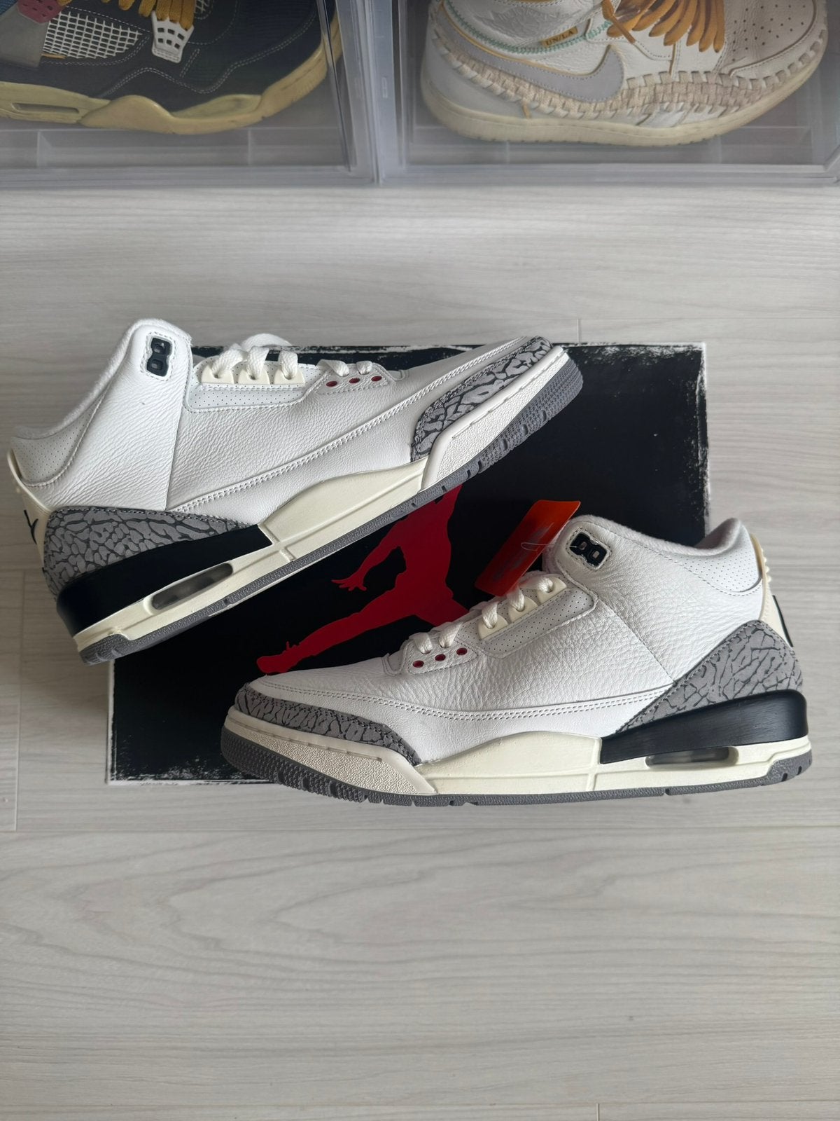 Air Jordan 3 White Cement Reimagined 45, Ophalen of Verzenden, Zo goed als nieuw, Wit