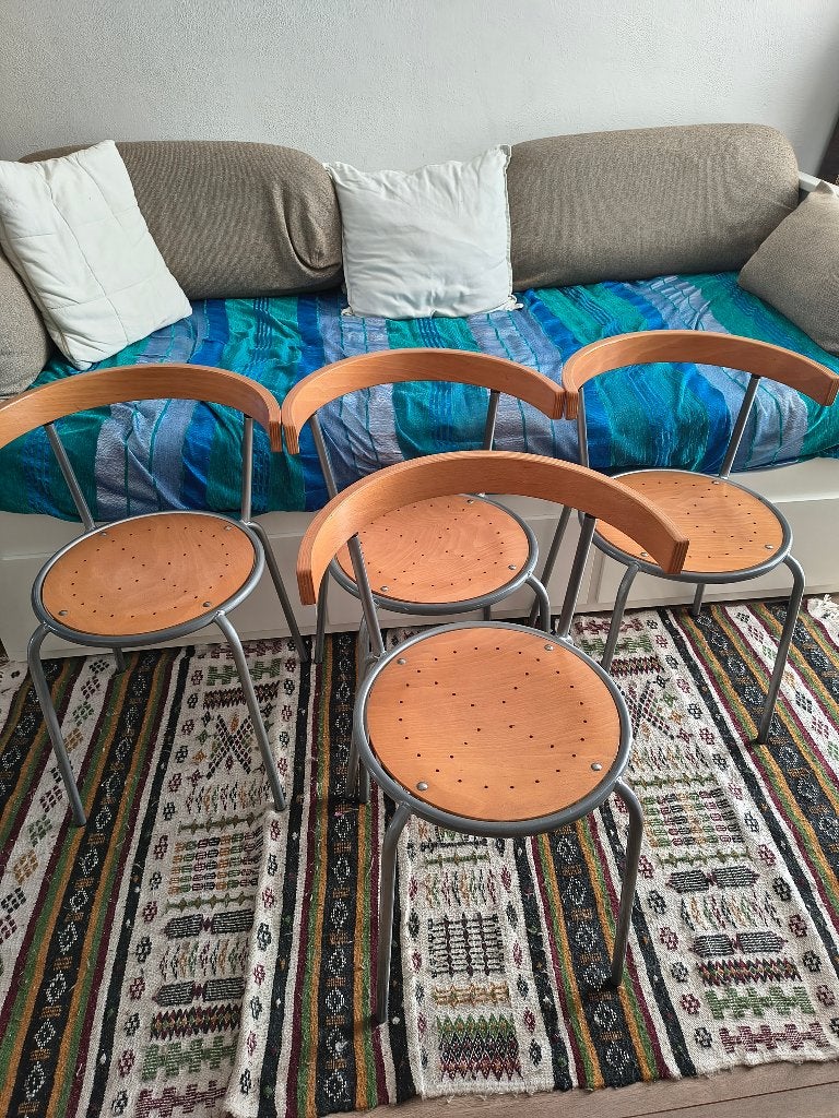 Design stoelen eethoek, Ophalen, Gebruikt, Bruin, Vier