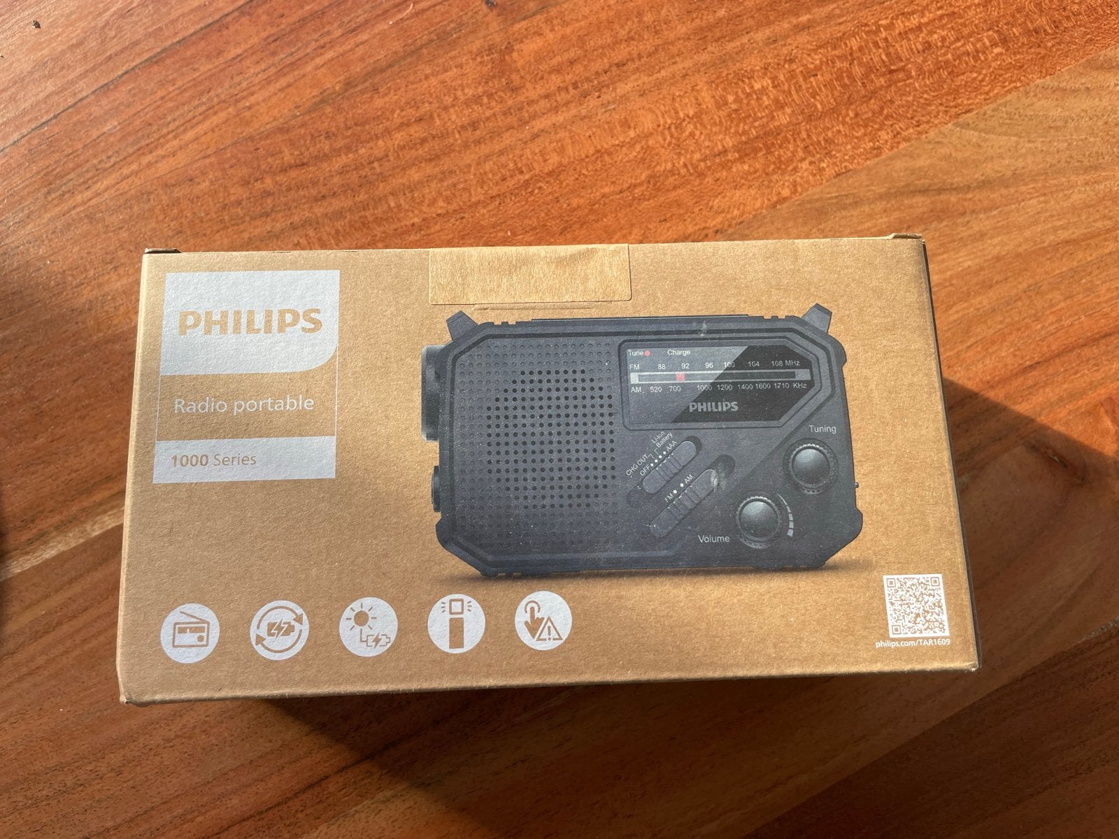 Noodradio met zaklamp Philips TAR1609/00 oplaadbaar, Ophalen, Nieuw, Radio