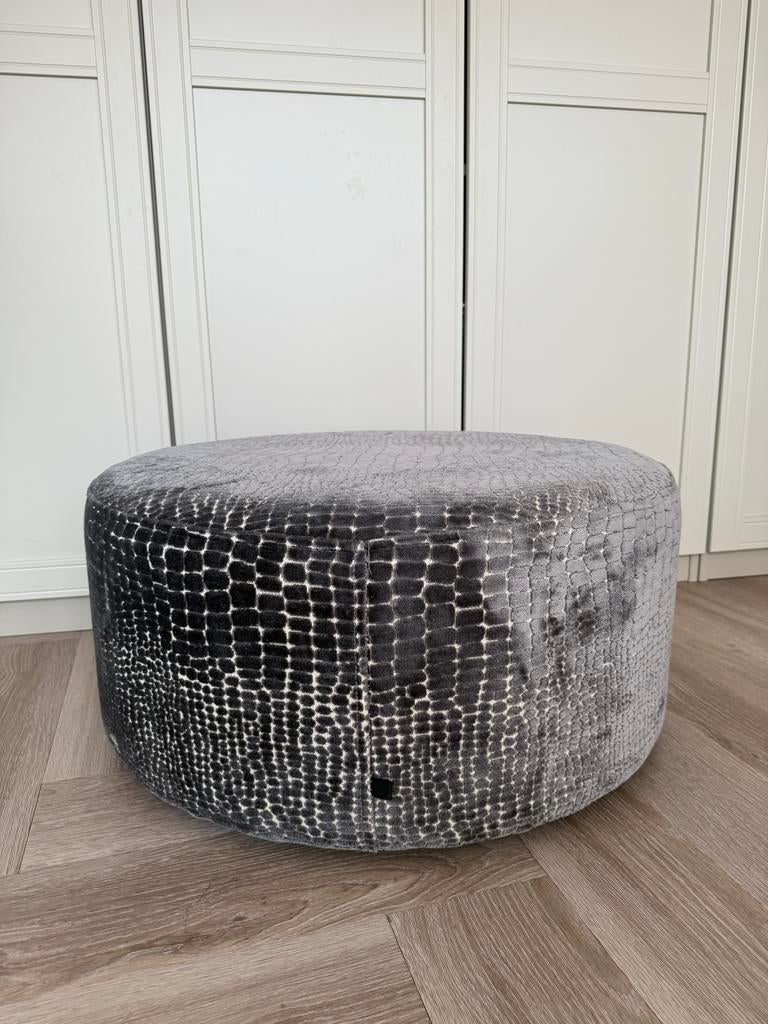 Overseas poef velours, Minder dan 50 cm, Gebruikt, Rond, Ophalen of Verzenden