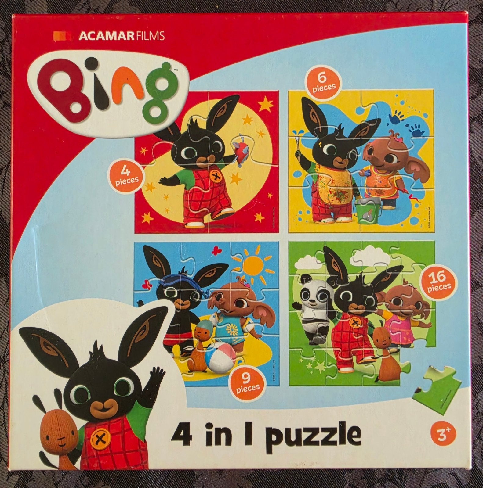 Bing 4 in 1 puzzel, Kinderen en Baby's, Speelgoed | Kinderpuzzels, Ophalen of Verzenden, 10 tot 50 stukjes, Zo goed als nieuw