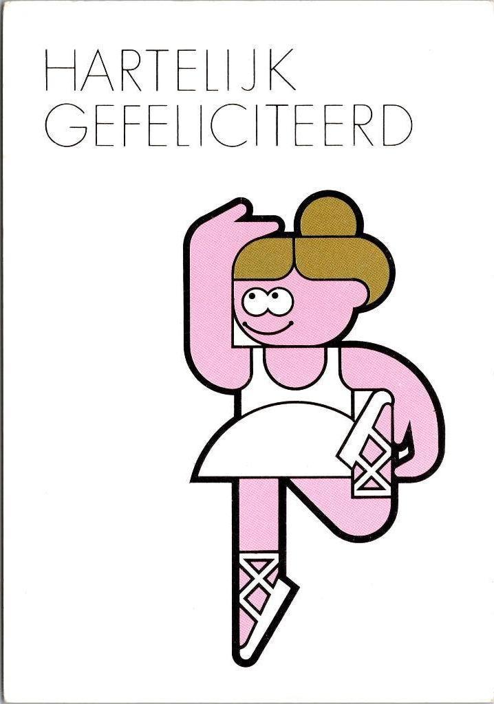 Ballet - Verjaardagskaart, Verzamelen, Verzenden, 1960 tot 1980, Ongelopen, Sport en Spel