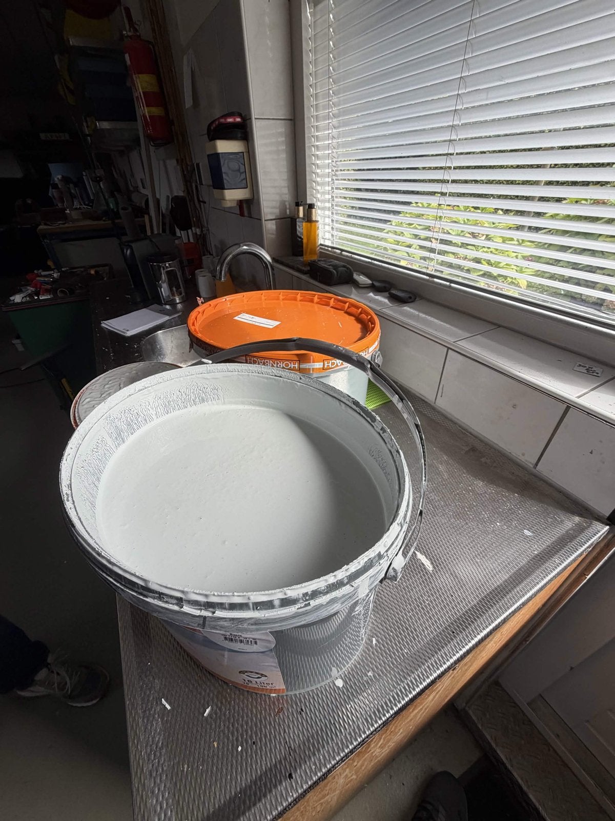 Verf - 18 Liter - G32 Hornbach, Doe-het-zelf en Verbouw, 5 tot 10 liter, Wit, Ophalen of Verzenden, Verf