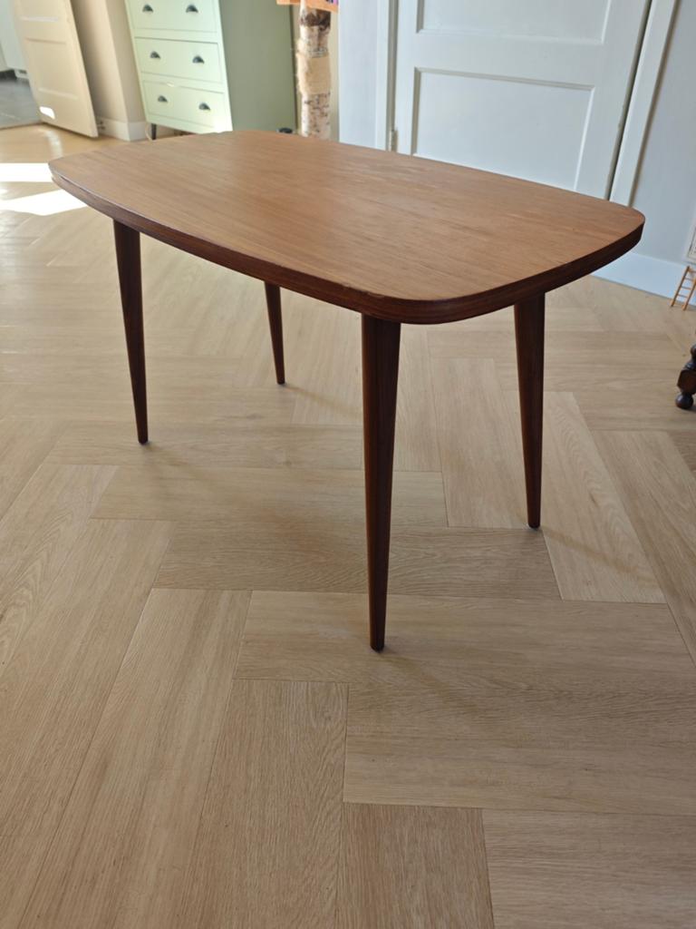 Vintage salontafel teakhout - jaren '60 design, Huis en Inrichting, Tafels | Salontafels, Ophalen, Gebruikt, 50 tot 100 cm, Teakhout