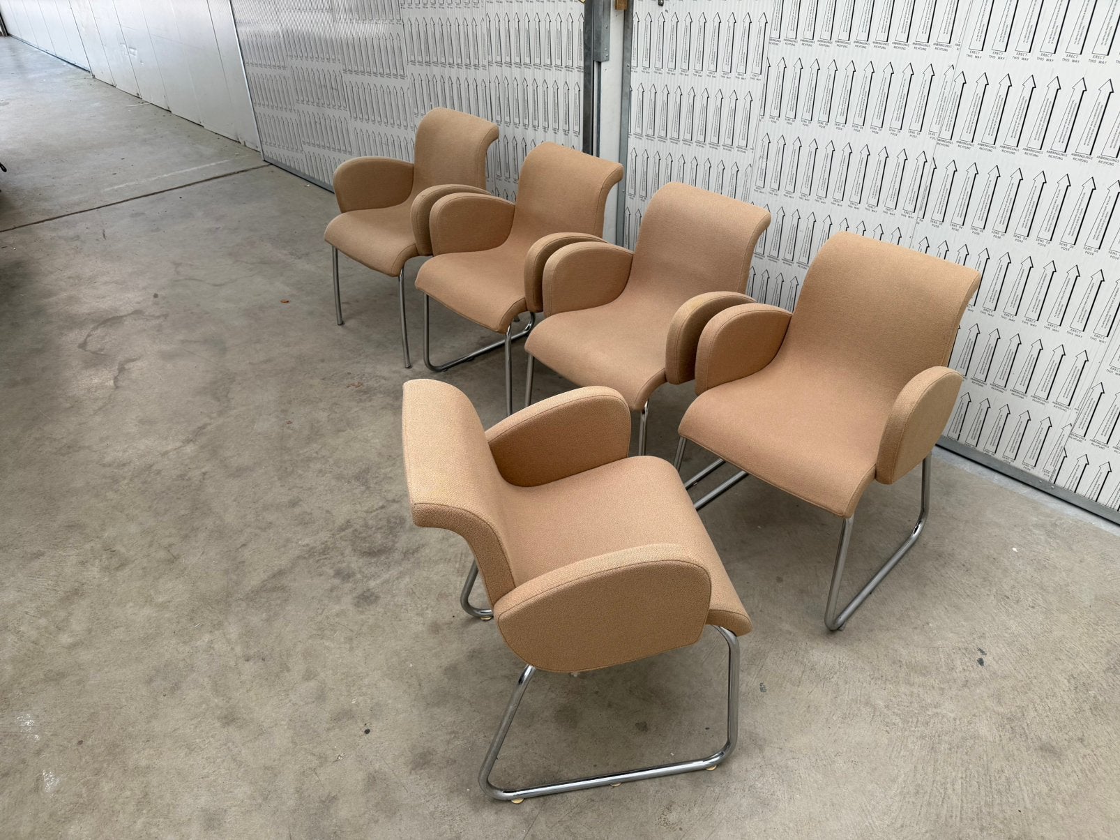 Set van 5 Lensvelt stoelen Gerard van den Berg (Zand/Beige, Ophalen of Verzenden, Gebruikt, Overige kleuren