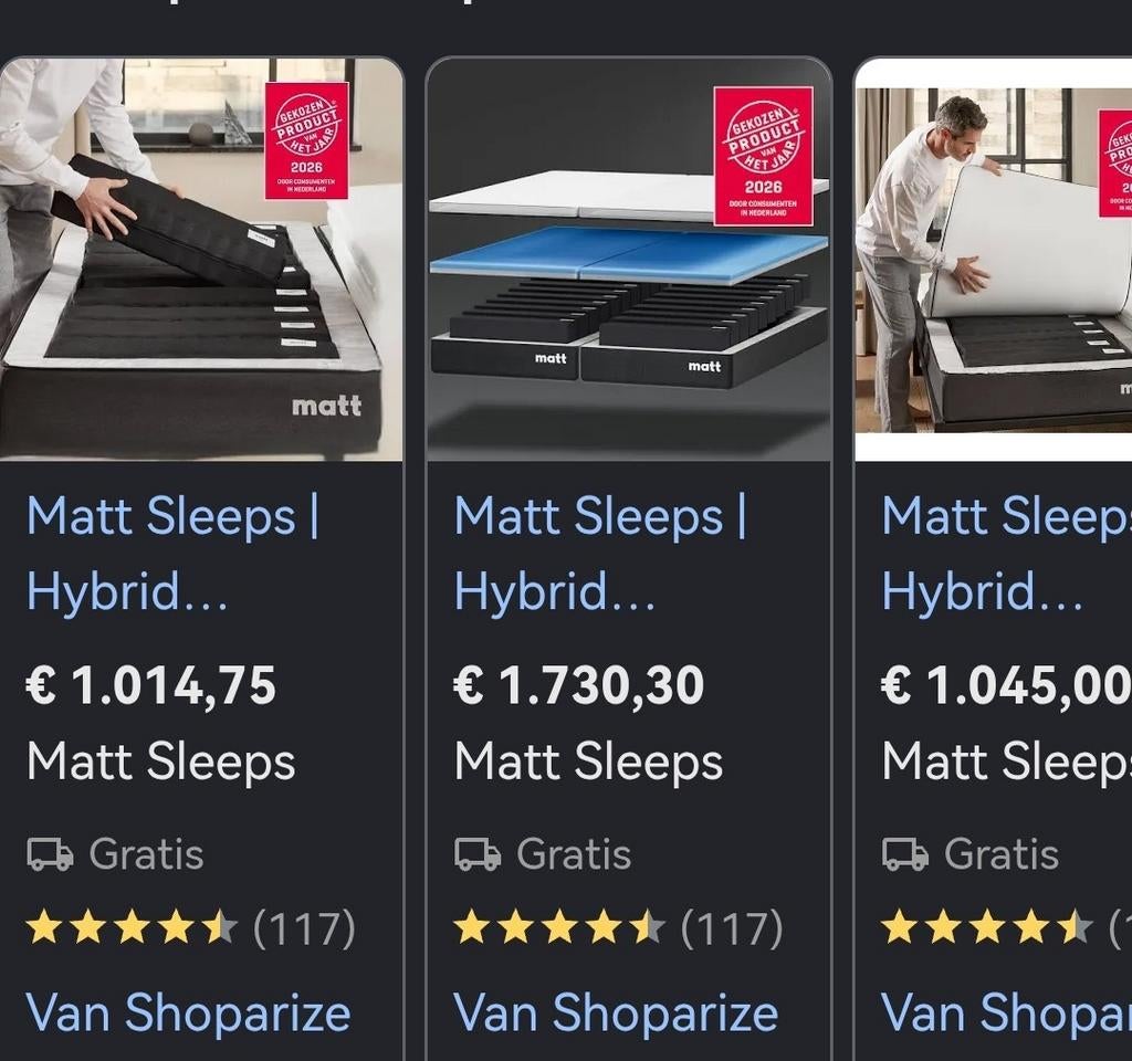 Matt Sleeps Hybrid matras – zeer comfortabel, Huis en Inrichting, Slaapkamer | Matrassen en Bedbodems, Tweepersoons, Ophalen of Verzenden