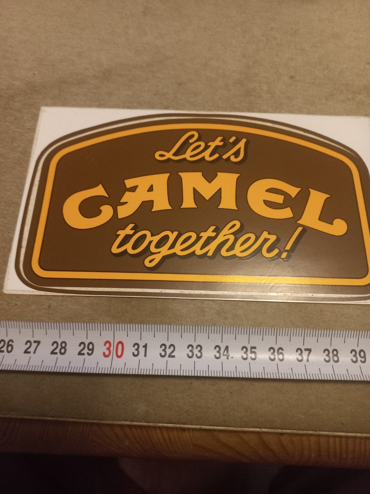 Vintage Camel 'Let's CAMEL together!' sticker/reclame, Ophalen of Verzenden