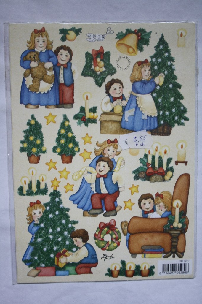 5 st. A5 knipvellen A5 3D marianne design 9975, Ophalen of Verzenden, Nieuw, Kerst, Knipvel