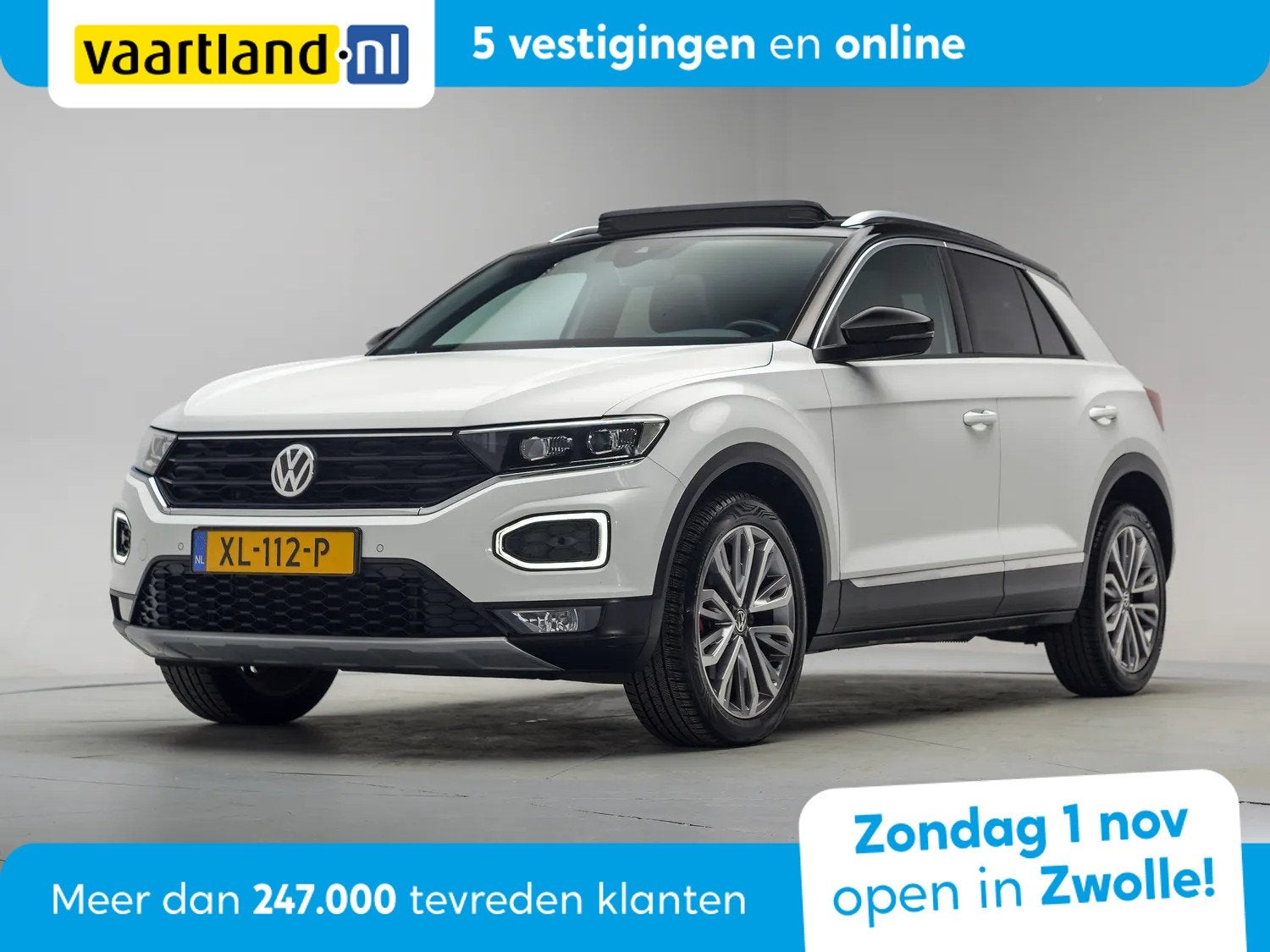 Volkswagen T-Roc 1.5 TSI 150pk Sport Executive [ Panorama LE, Auto's, 4 cilinders, 150 pk, Wit, Origineel Nederlands