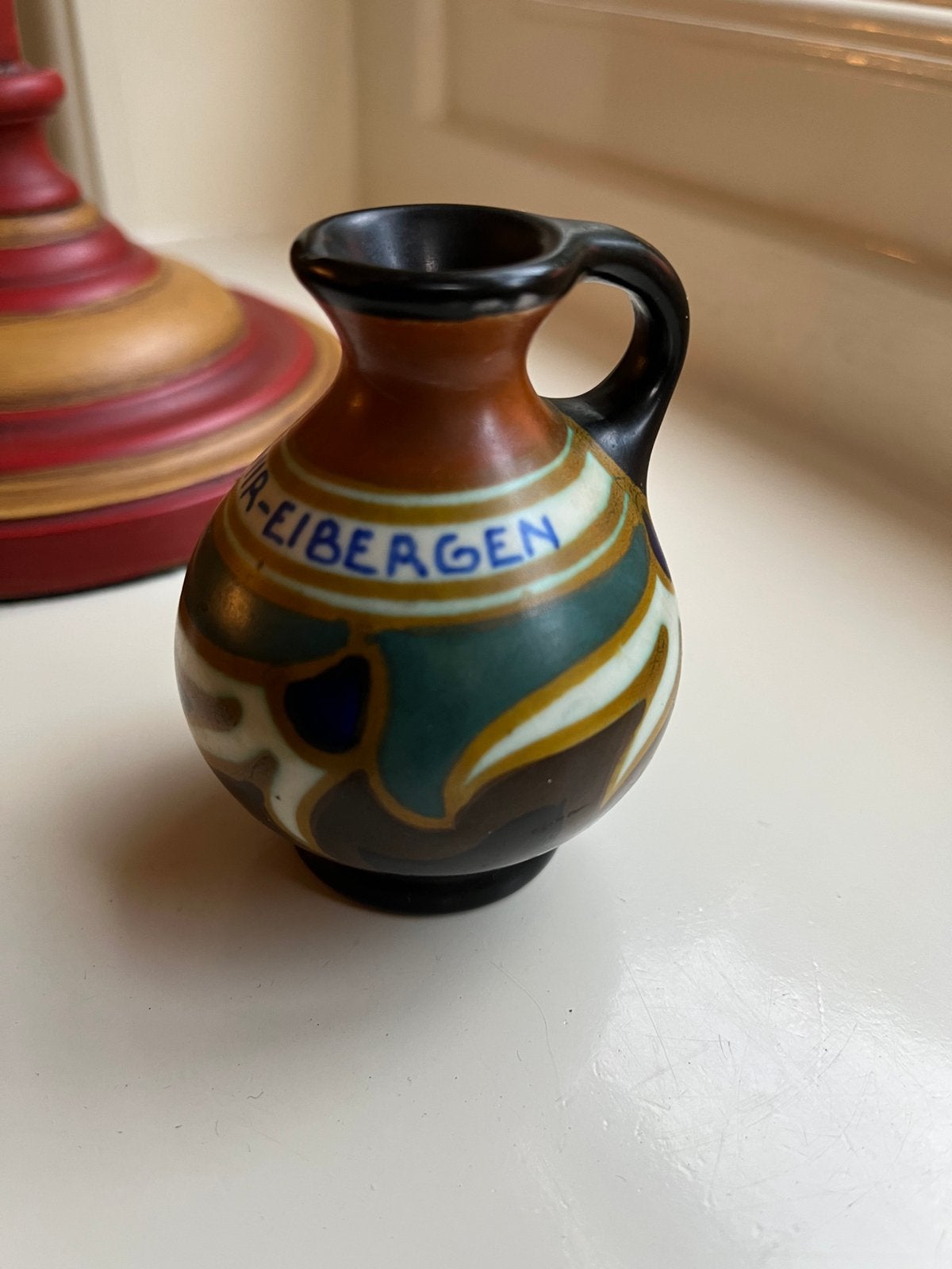 Gouda Plateel Zenith Gouda kruikje souvenir Eibergen 1935, Ophalen of Verzenden