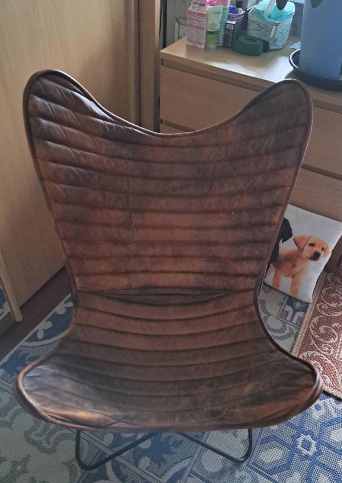 Leren Vlinderstoel - PTMD Collection, Huis en Inrichting, Stoelen, Ophalen