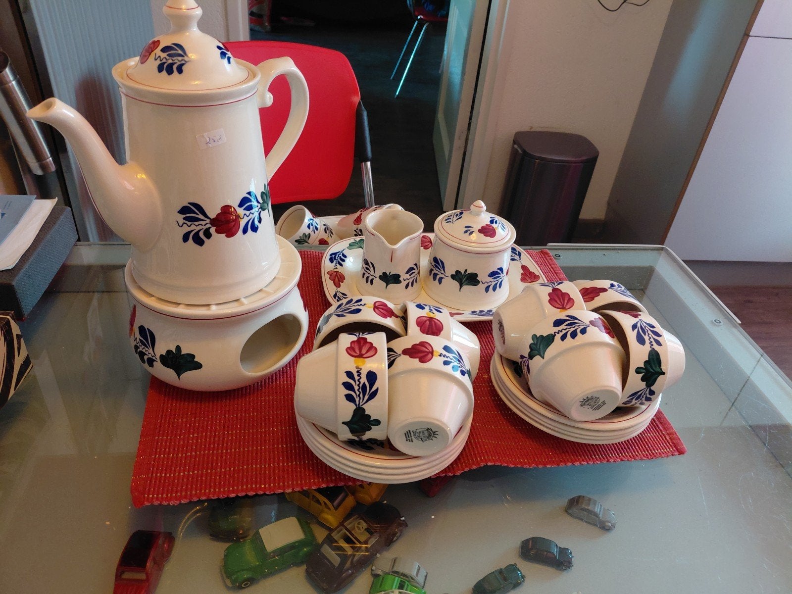 Boerenbont Boch België Koffieservies, Gebruikt, Keramiek, Landelijk/Boerenbont, Ophalen of Verzenden