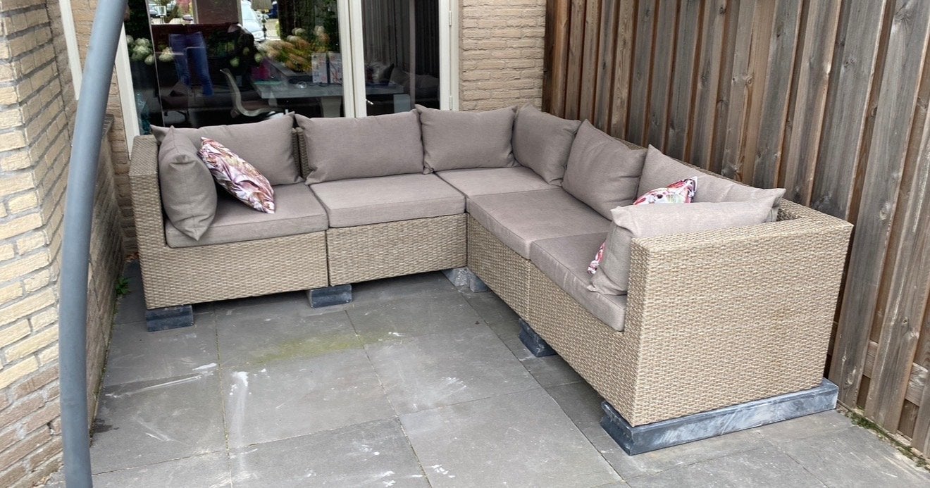 Hoekbank KUSSENS (exclusief sierkussens), Tuin en Terras, 5 zitplaatsen, Gebruikt, Ophalen of Verzenden, Loungeset