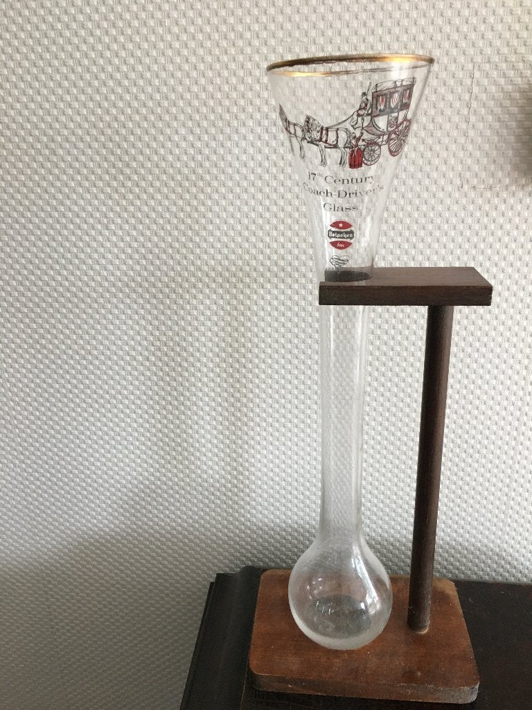 bierglas Heineken koetsiers glas speciaal 45 cm mancave, Ophalen of Verzenden, Zo goed als nieuw, Glas of Glazen, Heineken