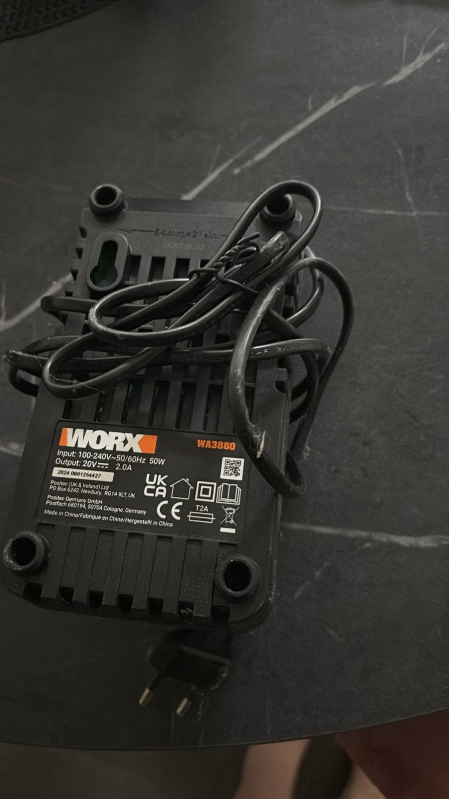 WORX WA3880 Acculader 20V 2.0A, Ophalen, Gebruikt