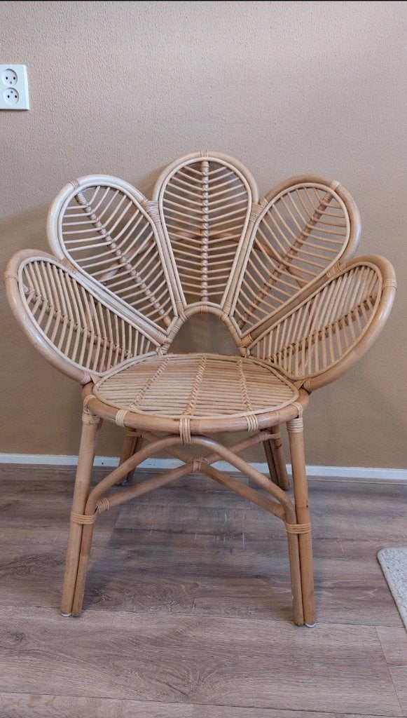 Prachtige rotan stoel, Ophalen, Bruin, Boho, Hout
