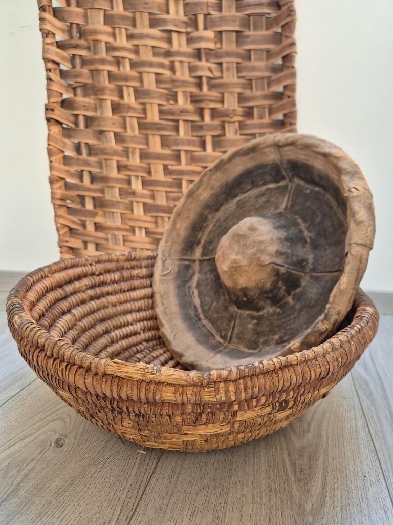 Set Antieke Bakkersmanden "Bannetons" France Ø48cm & 40cm, Ophalen of Verzenden