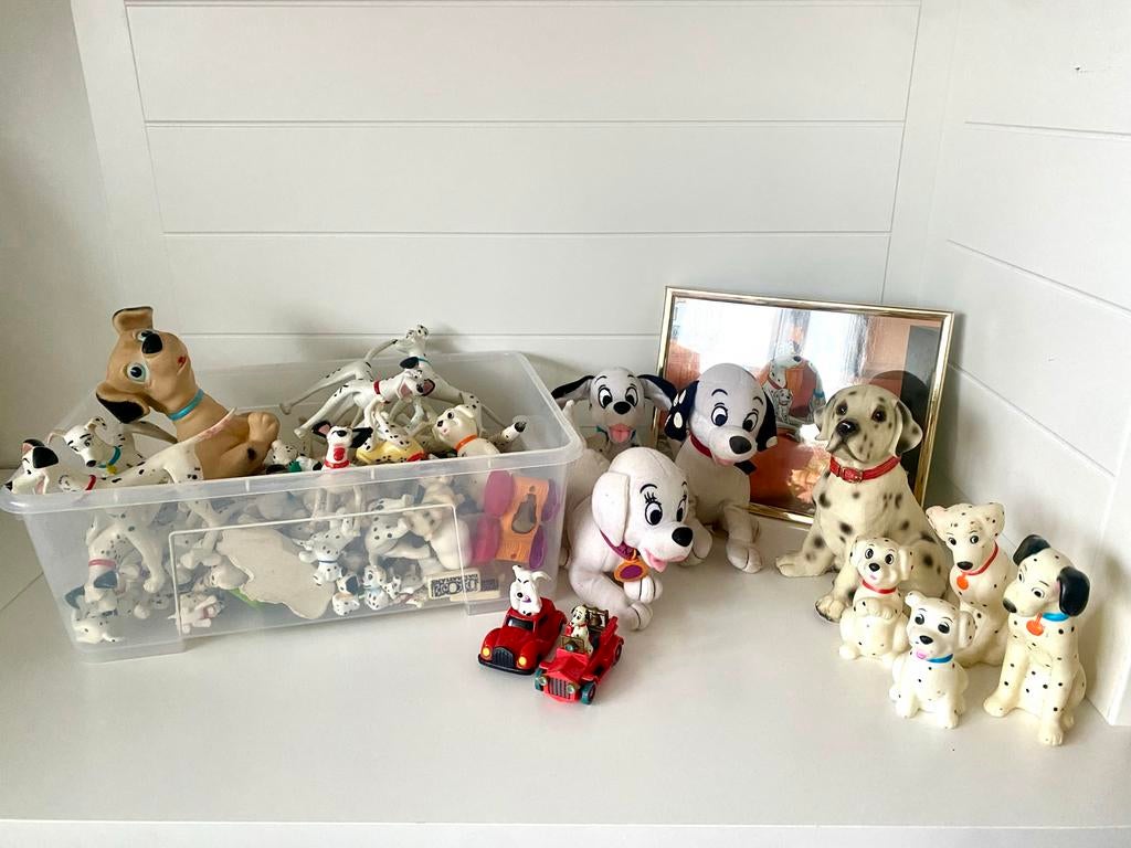 Grote collectie 101 Dalmatiërs beeldjes en knuffels, Ophalen of Verzenden, Overige figuren, Gebruikt, Beeldje of Figuurtje