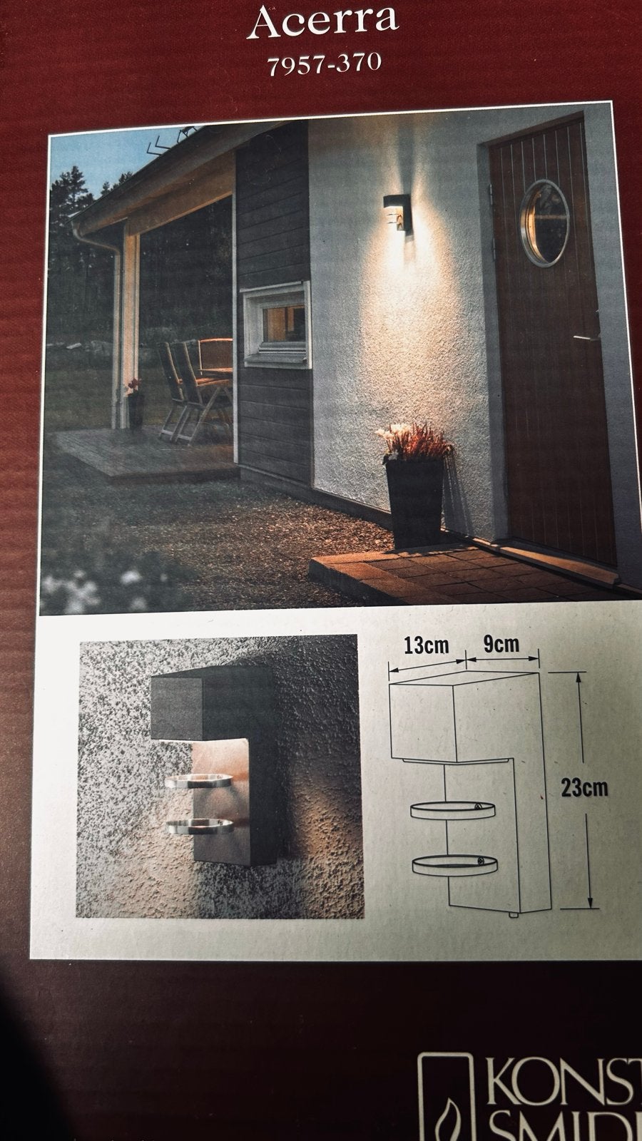 Konstsmide Acerrra LED Wandlamp Antraciet - IP54, Overige materialen, Minder dan 50 watt, Wandlamp, Nieuw