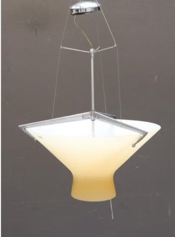 Italiaans Design vintage Lumina Juri Hanglamp Lorenzo Stano, Ophalen of Verzenden, Gebruikt, Glas