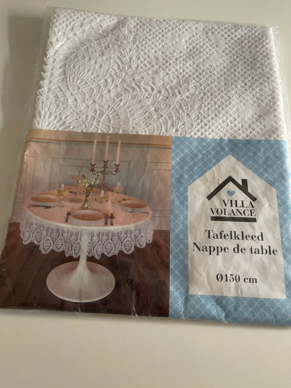Wit rond tafelkleed - Villa Volance - Ø 150 cm, Rond, Nieuw, Ophalen of Verzenden, Opengewerkt
